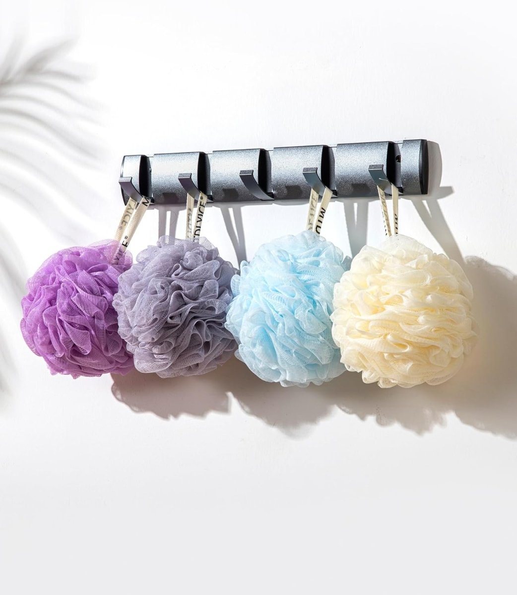 MTDLYICE Loofah Sponge, XXL Large Loofah 100g 4 Pack, Bath Sponge Soft Mesh Shower Loofah for Men, Body Scrub, Shower Pouf Bath Accessories, for Body Wash, Soap (Blue Gray) - Homesidy.com