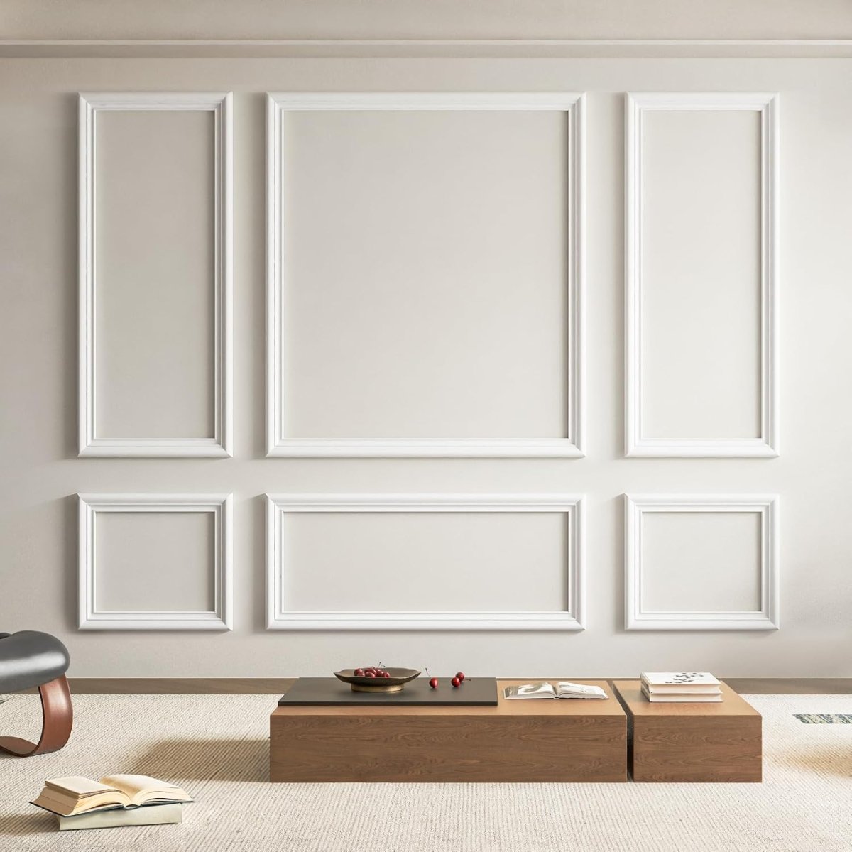 Art3d Pre - Cut Wall Molding Set of 6 pcs, Ready - to - Assemble Wainscoting Panels for Interior Wall Décor Living Room Bedroom Accent Wall - Installed with Glue, 3 Top 3 Bottom - Homesidy.com