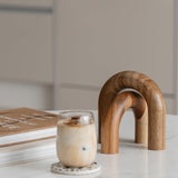 PEAKOLY Wood Arch Decorative Objects - Modern Bookshelf Decor, Coffee Table Sculpture, Floating Shelf Decor Accents, Japandi Home Decorations for Side, Console and Entryway Table - Homesidy.com