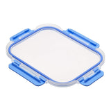 Amazon Basics Glass Food Storage Containers with Locking Lids, Set of 7, 14 pieces including lids, BPA - Free, clear with blue silicone ring - Homesidy.com