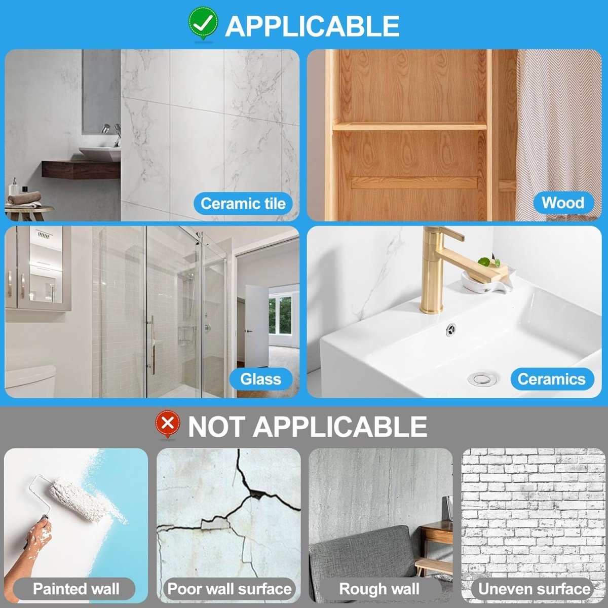 Adhesive Hooks for Hanging Heavy Duty Wall Hooks Self Adhesive Towel Coat Hooks Waterproof Transparent Hook for Bathroom Shower Kitchen Keys Door Outdoor Home Improvement Utility Hook 12 Pack - Homesidy.com