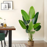 Artificial Bird of Paradise Plant 7Ft Fake Tropical Palm Tree with 17Trunks Faux Banana Leaf Trees in Pot for Home Indoor Outdoor Office Modern Decor Housewarming - Homesidy.com
