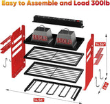 POKIPO Large Power Tool Organizer Wall Mount with Charging Station,4 Layer Heavy Duty Metal Tool Storage Rack Loads 600lbs with 8 Cordless Drill Holder,Battery Utility Rack Loads with 4 Power Strip - Homesidy.com