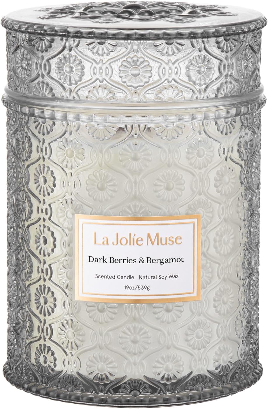 LA JOLIE MUSE Sahara Amber Candle – Bergamot, Clove &amp; Amber | 12 oz Large 2 - Wick Soy Wax Candle | 60 Hours Clean Burn | Gift - Ready for Hosts &amp; Gatherings | Elegant Home Décor - Homesidy.com