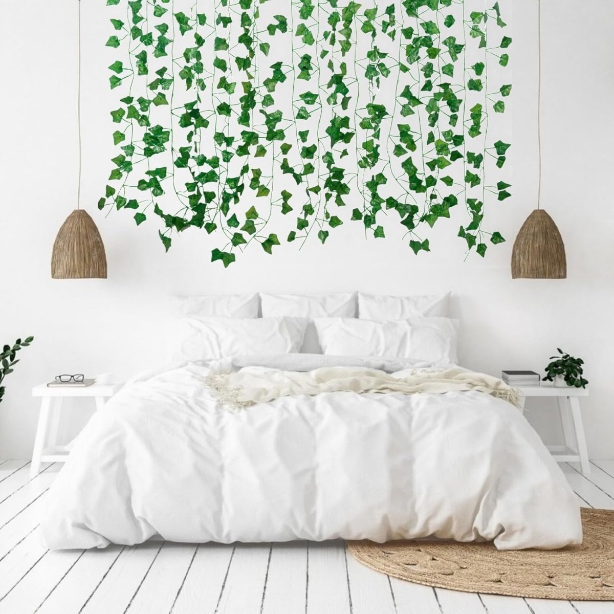 Freyalife Fake Vines for Room Decor(12 Pack 84 Feet) Aesthetic Artificial Plant Ivy Leaves Hanging Greenery Garlands for Home Bedroom Wall Wedding Christmas Party Office Patio Outdoor Garden Décor - Homesidy.com