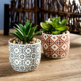 Karlliu Artificial Plants Cute Colourful Succulents in Ceramic Planter Fake Plant Flowers Potted for Home Living Room Office Desk Decor Bathroom Bedroom Indoor Decoration - Homesidy.com