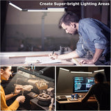 Airlonv LED Desk Lamp for Office Home, Eye - Caring Desk Light with Stepless Dimming Adjustable Flexible Gooseneck, 10W USB Adapter Desk Lamp with Clamp for Reading, Study, Workbench (Black) - Homesidy.com