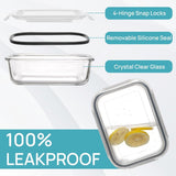 Vtopmart 5Pack 22oz Glass Storage Containers with Lids, Glass Meal Prep Food Container Sets with Snap Airtight Lids for Microwave, Oven, Freezer and Dishwasher, Grey - Homesidy.com