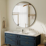 HARRITPURE Round Mirror 30 Black Wall Mounted Circle Mirrors Vanity Mirror with Brushed Aluminum Alloy Frame Modern Decoration for Bathroom, Living Room, Vanity, Bedroom, Entryway - Homesidy.com