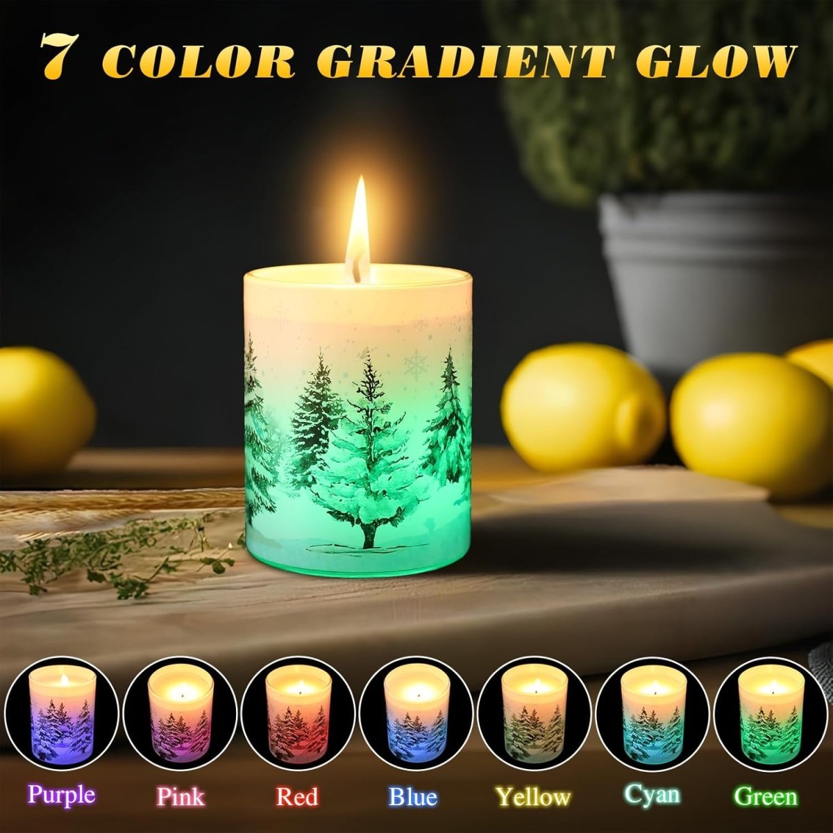 Electricwise Christmas Scented Candle Gift Set for Women, LED Xmas Candles Can Change Into 7 Colors, Winter Candle with 7.6oz Soy Wax Fir Holiday Candles for Christmas Women Gift(Snowman) - Homesidy.com