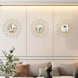 3 Pack Metal Mirrors for Wall Sunburst Wall Mirrors Home Décor Decorative Hanging Wall Art for Living Room Bedroom Entryway (Gold, Flower Sunburst) - Homesidy.com