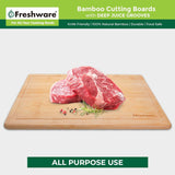 Bamboo Cutting Boards for Kitchen [Set of 3] Wood Cutting Board for Chopping Meat, Vegetables, Fruits, Cheese, Knife Friendly Serving Tray with Handles - Homesidy.com