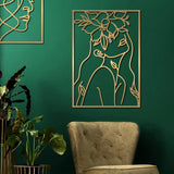 Glamativity 4 Pack Gold Wall Art Decor, Minimalist Single Line Real Metal Wall Art, Womans Body Shape Abstract Wall Art (Gold Classic Style, 17 x 11.8) - Homesidy.com