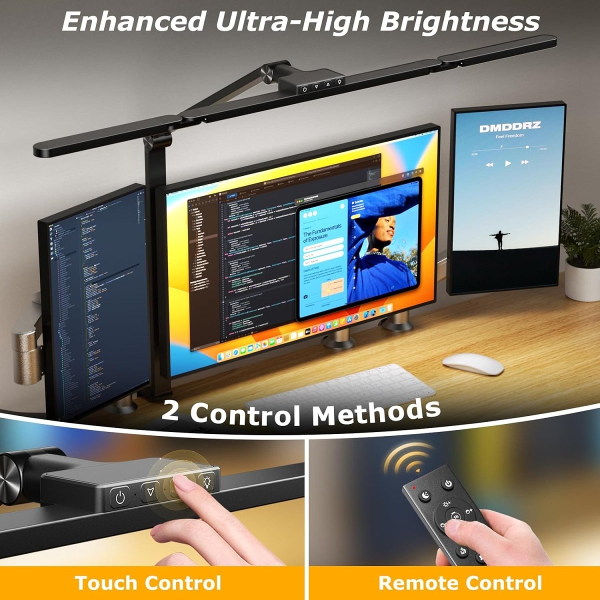 Airlonv LED Desk Lamp for Office Home, Eye - Caring Desk Light with Stepless Dimming Adjustable Flexible Gooseneck, 10W USB Adapter Desk Lamp with Clamp for Reading, Study, Workbench (Black) - Homesidy.com