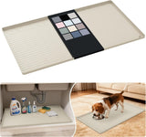 URMONA Waterproof Silicone Under Sink Mat 31 x 22 Shelf Liner for Kitchen and Bathroom, Cabinet and Counter Protector, Storage and Organizers, Litter Mat, Pet Cat Puppy Essentials(Dark Grey) - Homesidy.com
