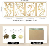 Glamativity 4 Pack Gold Wall Art Decor, Minimalist Single Line Real Metal Wall Art, Womans Body Shape Abstract Wall Art (Gold Classic Style, 17 x 11.8) - Homesidy.com