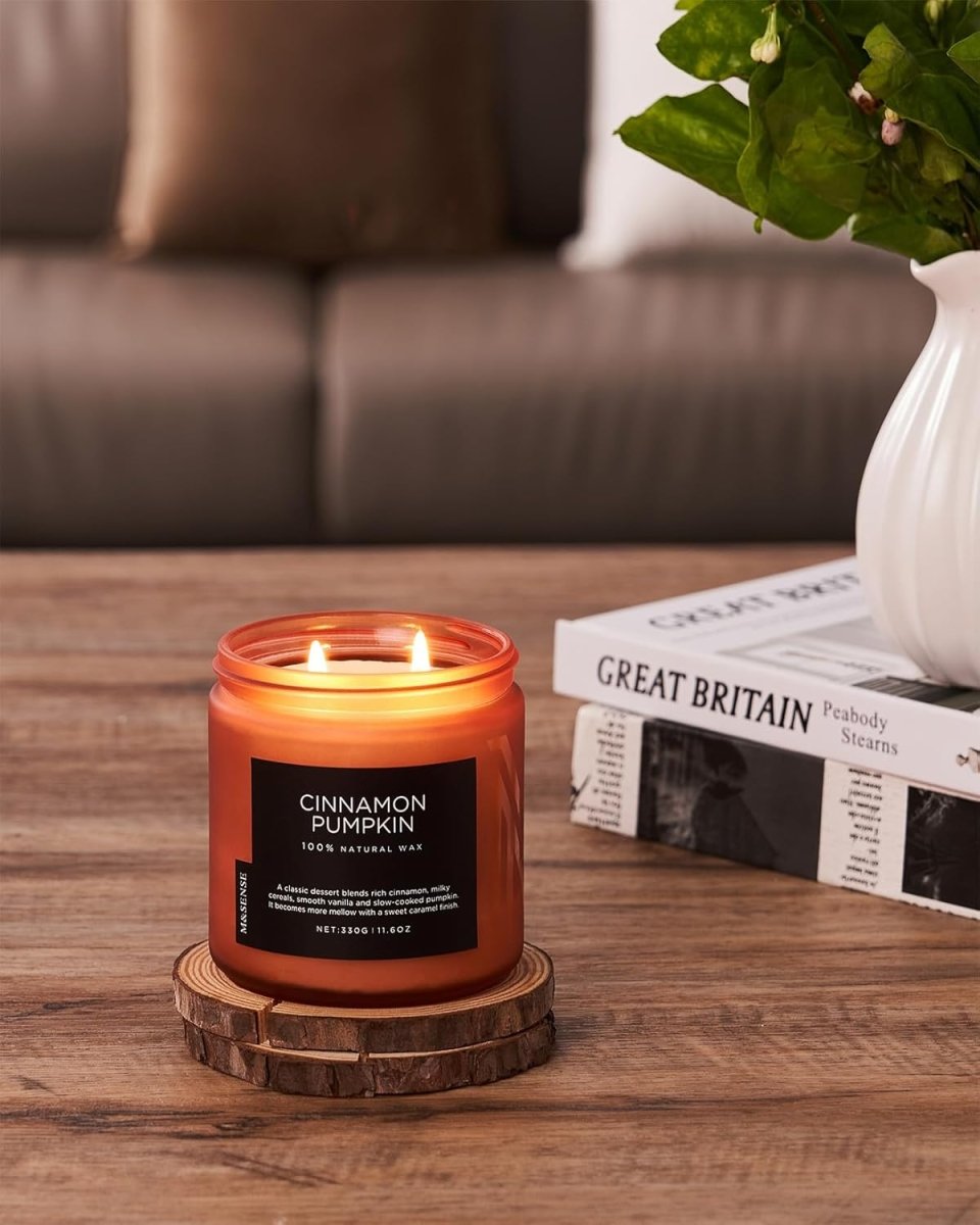 M&amp;SENSE Ode to Winter Soy Candles Strong Scented, 2 Wick Jar Candle 19.4oz 110 Hour Long Lasting, Lavender Sandalwood Organic Natural Aromatherapy Candle Gifts Bedroom Bathroom Home Decor - Homesidy.com