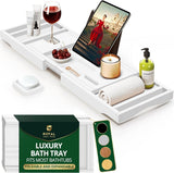 ROYAL CRAFT WOOD Bathtub Tray Caddy for Tub, Bamboo Bath Shelf, Premium Foldable Wood Bath Table, Expandable Bathtub &amp; Bathroom Accessories, New Home Gifts for Mom, Housewarming, Anniversary, Wedding - Homesidy.com