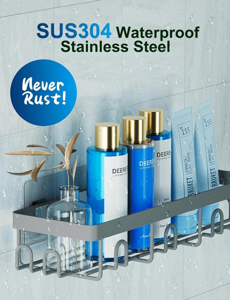 GVY Shower Caddy 5 Pack, Adhesive Shower Organizer Bathroom Shelves,Rustproof Bathroom Organizers and Storage for Home Decor, No Drilling Shower Shelves for Apartment Essentials - Homesidy.com