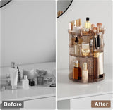 Rotating Makeup Organizer, DIY 8 Adjustable Layers Spinning Skincare Organizer, Cosmetic Display Case with Brush Holder Perfume Tray, Multi - Function Storage Carousel for Vanity Bathroom Countertop - Homesidy.com