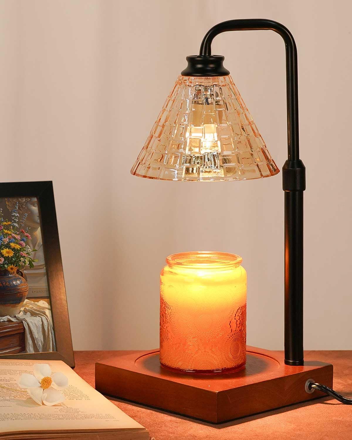 Modern Candle Warmer Lamp with Timer, Dimmable Candle Lamp Warmer, Men Women Christmas Birthday Gifts, Black Candle Warmer, Adjustable Candle Light Warmer, Cozy Living Room Bedroom Home Decor - Homesidy.com