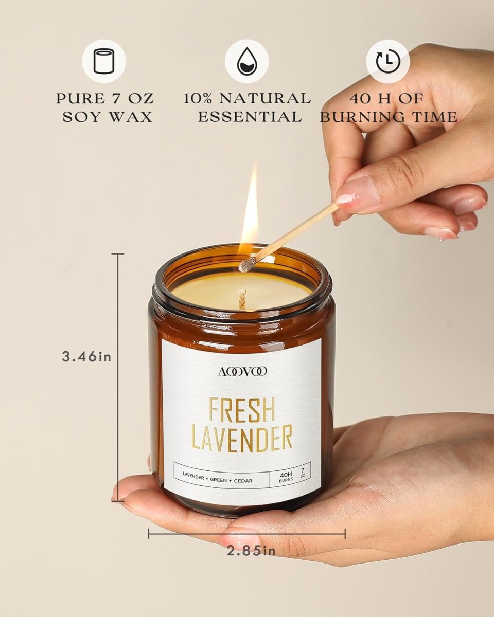 AOOVOO Scented Candles - 4PC Candle Set, 36 oz Soy Candles, Soy Candle for Home Scented, Lavender/Vanilla/Eucalyptus/Sage - Homesidy.com