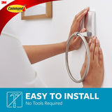 Command Hand Towel Holder Satin Nickel with Water Resistant Command Strips, Rust Resistant Bathroom Organizer, Holds up to 5 lbs, Large - Homesidy.com