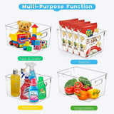 SKTEET Set of 8 Clear Plastic Storage Bins, 4 Large and 4 Small Stackable Storage Containers for Pantry Organization and Kitchen Storage Bins,Home Edit and Cabinet Organizers - Homesidy.com