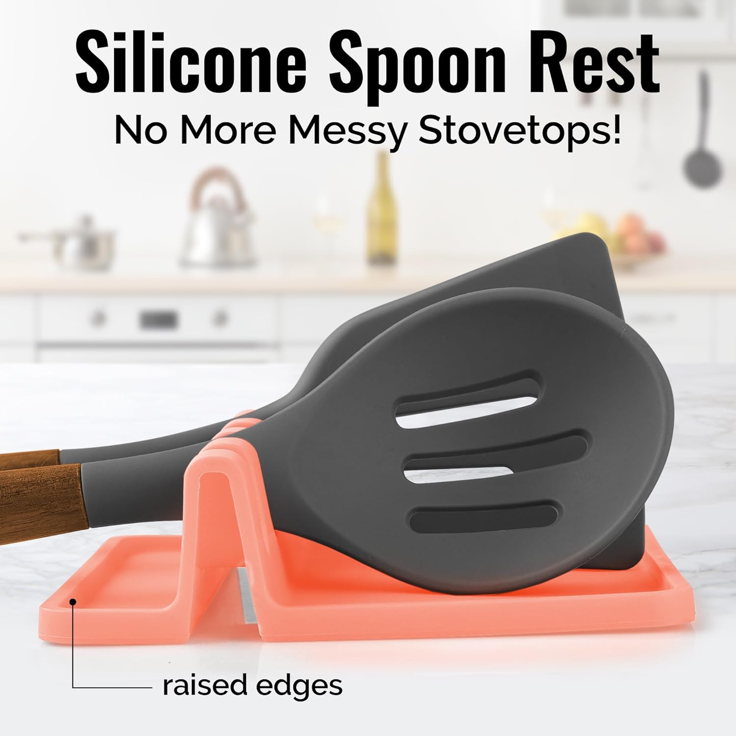 Zulay Kitchen Spoon Rest for Multiple Utensils High Heat - Resistant Silicone Drip Pad, BPA - Free Spoon Holder for Stove Top, Kitchen Gadget Holder for Ladles, Tongs, Cooking Spatula - Makes Great Gift - Homesidy.com