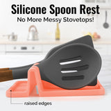 Zulay Kitchen Spoon Rest for Multiple Utensils High Heat - Resistant Silicone Drip Pad, BPA - Free Spoon Holder for Stove Top, Kitchen Gadget Holder for Ladles, Tongs, Cooking Spatula - Makes Great Gift - Homesidy.com