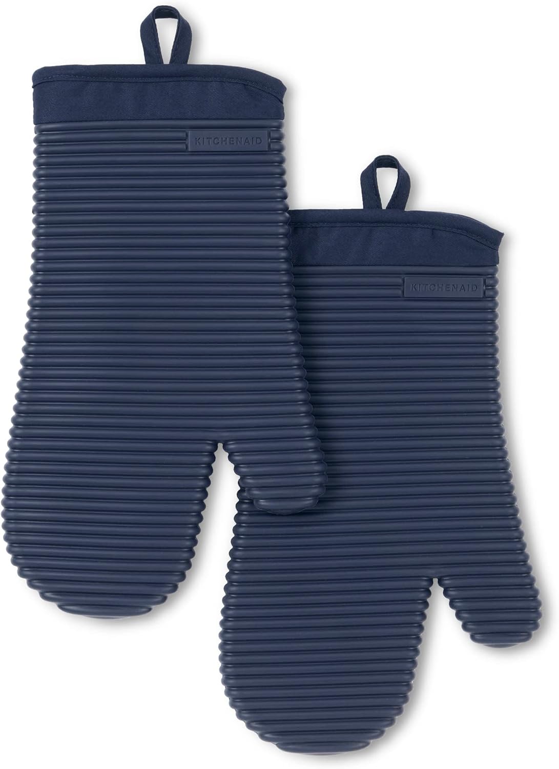 KITCHENAID Ribbed Soft Silicone Oven Mitt 2 - Pack Set, 7.5&34;x13&34;, Milkshake - Homesidy.com