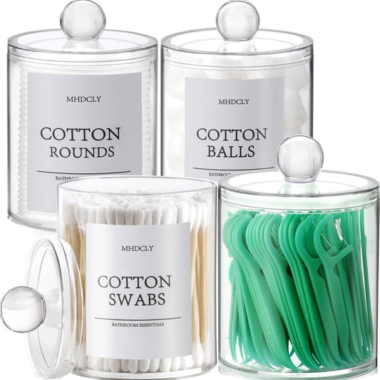 Bathroom Organizers and Storage,4 Pack Bathroom Accessories,Bathroom Decor,Home Decor,Bathroom Storage and Organization,Qtip Holder for Room Decor Aesthetic - Homesidy.com