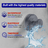 Bntuk Suction Cup Hooks for Shower, Removable Towel Hooks for Bathroom Window Glass Door Wall, Bath Robe Looafh Wreath Hook for Hanging - 2 Pack, Black - Homesidy.com