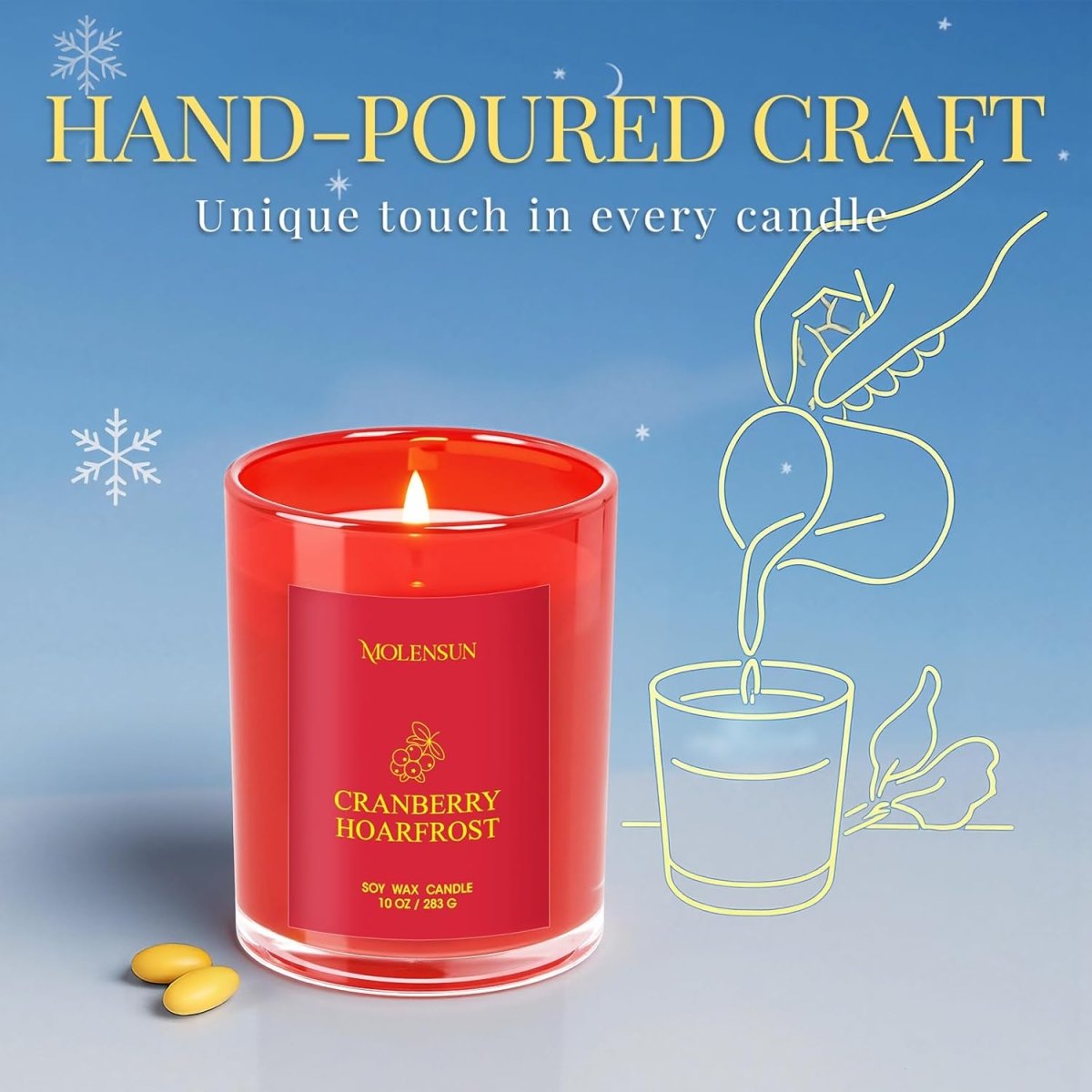 Balsam Cedar Candle, 10oz Soy Scented Candle for Home, Christmas Birthday &amp; Holiday Gifts for Women &amp; Men, Long Lasting 50 Hour Clean Non - Toxic Burn, Elegant Winter &amp; Christmas Festive Home Decor - Homesidy.com