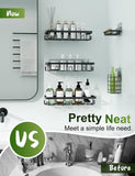 GVY Shower Caddy 5 Pack, Adhesive Shower Organizer Bathroom Shelves,Rustproof Bathroom Organizers and Storage for Home Decor, No Drilling Shower Shelves for Apartment Essentials - Homesidy.com