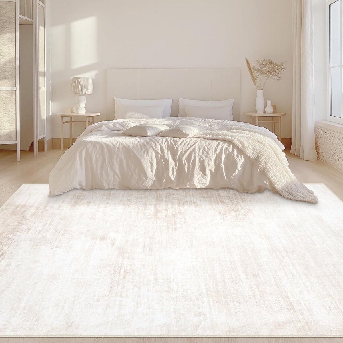 Area Rugs 6x9 Living Room: Washable Rug Modern Abstract Large Rug Soft Non Slip Neutral Rugs Stain Resistant Indoor Carpet for Bedroom Kitchen Dining Room Table Nursery Home Office Rugs(Beige,6x9) - Homesidy.com
