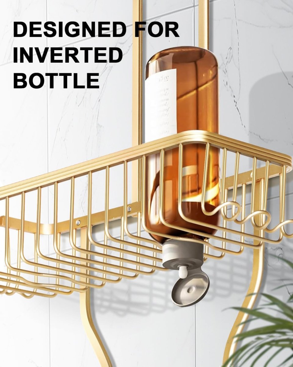 MSAICOE Shower Caddy Hanging - Never Rust Shower Hanging Organizer - Aluminum Over the ShowerHead Caddy with Soap Basket and 6 Hooks for Razor/Sponge (Black) - Homesidy.com