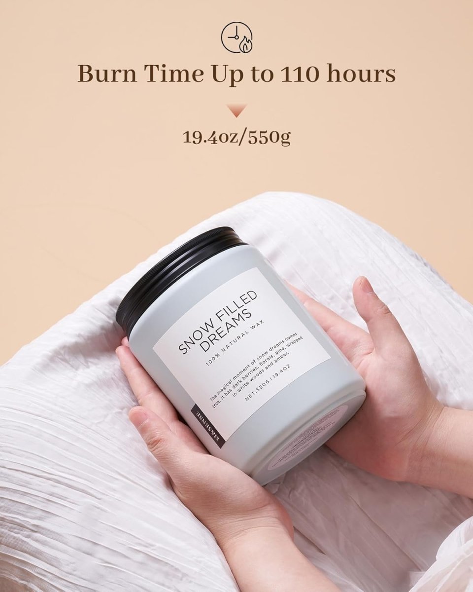 M&amp;SENSE Ode to Winter Soy Candles Strong Scented, 2 Wick Jar Candle 19.4oz 110 Hour Long Lasting, Lavender Sandalwood Organic Natural Aromatherapy Candle Gifts Bedroom Bathroom Home Decor - Homesidy.com