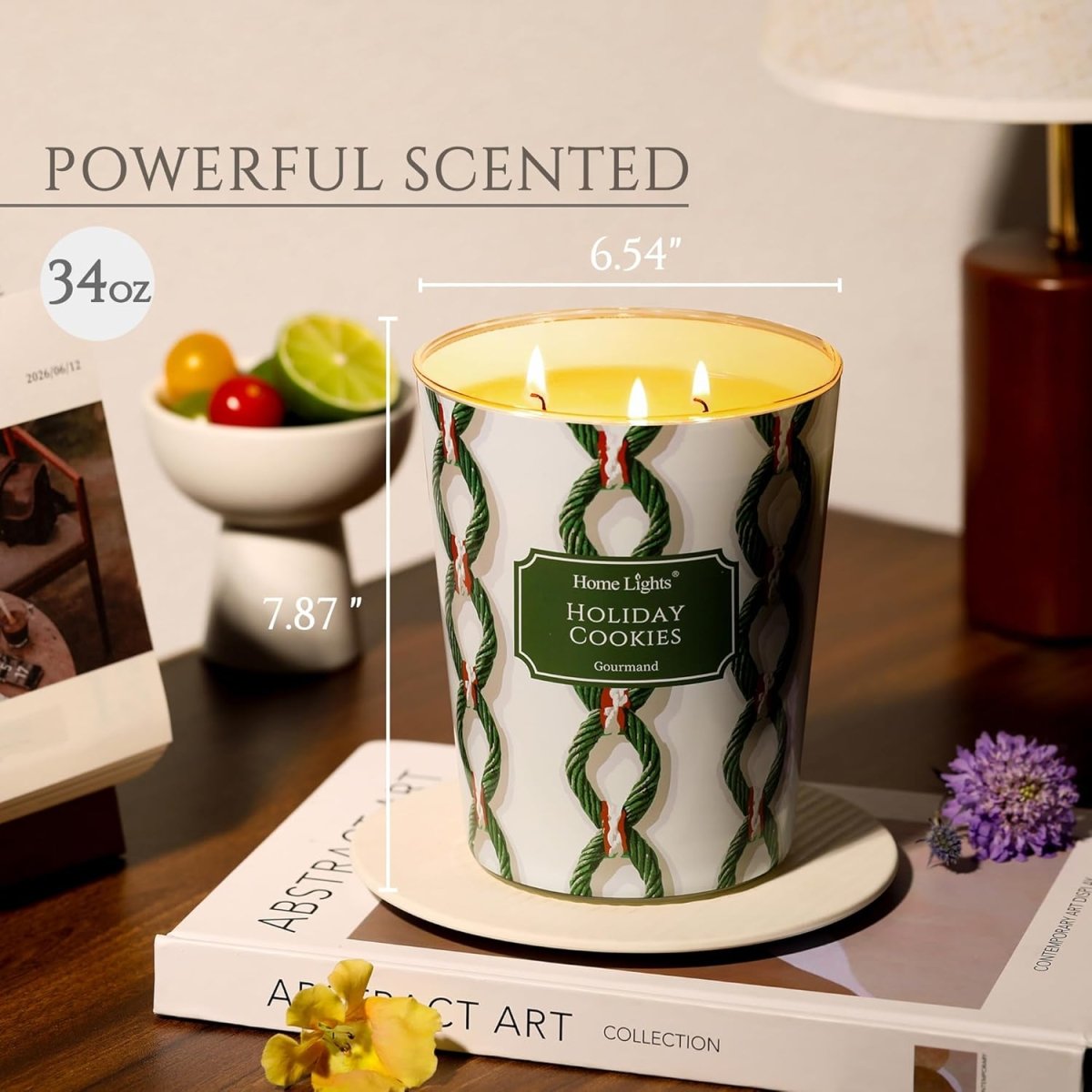 HomeLights Scented Candles for Women &amp; Men, 18oz Candle Jars Aromatherapy 4 - Wick Candle, Ideal for Rustic Modern Home Decor and Gifts, Blueberry Cheesecake - Homesidy.com
