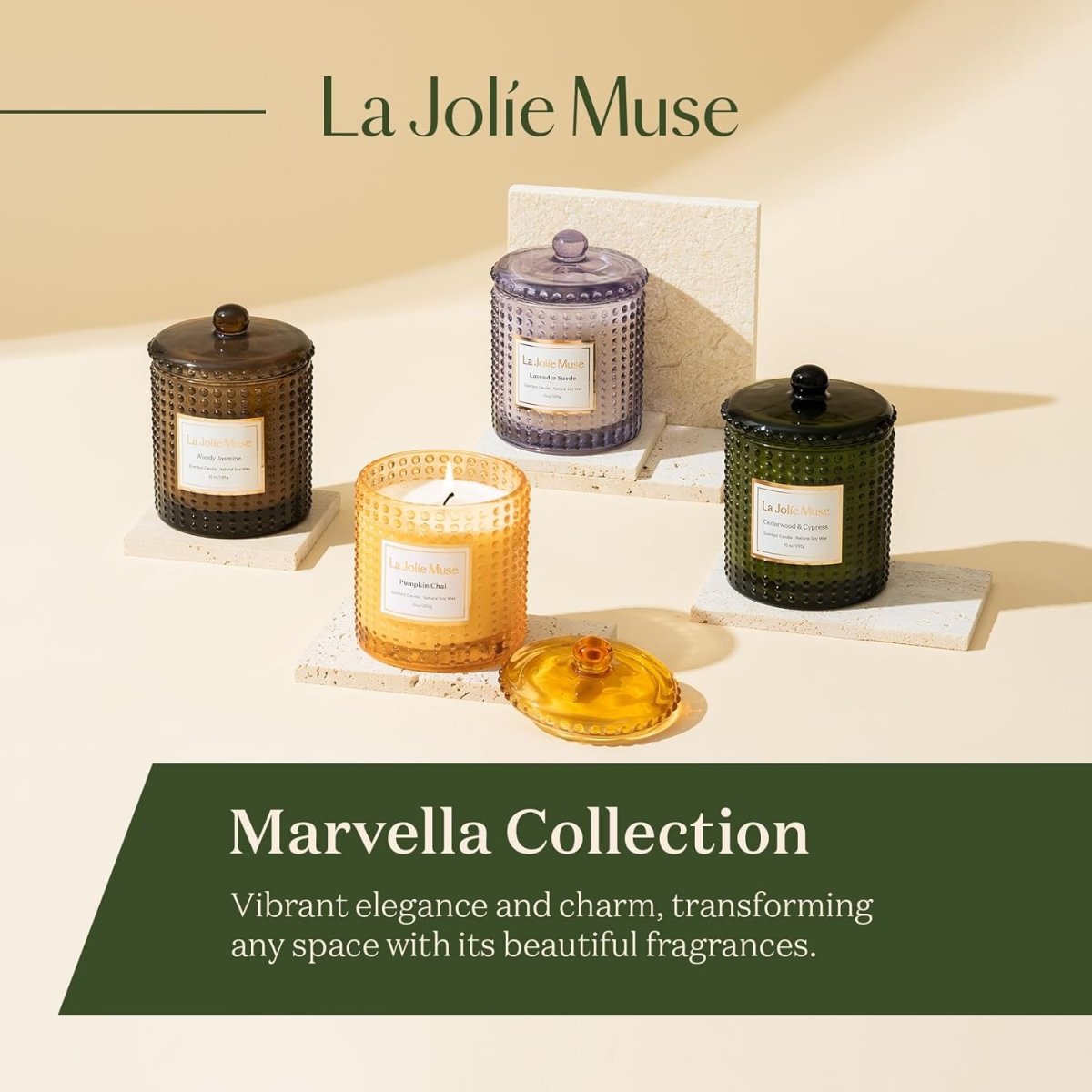LA JOLIE MUSE Christmas Candle | Ruby Berry Bliss | Mandarin Cranberry &amp; Plum | 10 oz Festive Candle | 55 Hours Clean Burn | Gift for Women &amp; Family - Homesidy.com