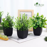Der Rose 4 Pack Fake Plants Mini Artificial Greenery Potted Plants for Home Decor Indoor Office Table Room Farmhouse Bathroom Decor - Homesidy.com