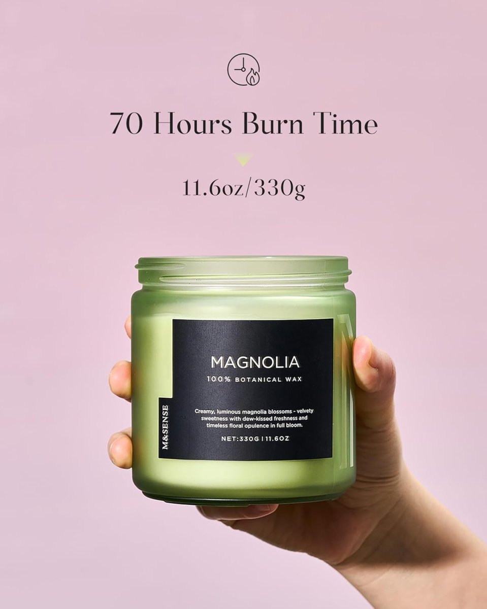 M&amp;SENSE Eucalyptus &amp; Mint Soy Candles for Home Scented, 11.6oz 70 Hour Burn Aromatherapy Candle Gift for Stress Relief, Meditation, Yoga, Relaxing SPA, Reusable Jar for Men and Women - Homesidy.com