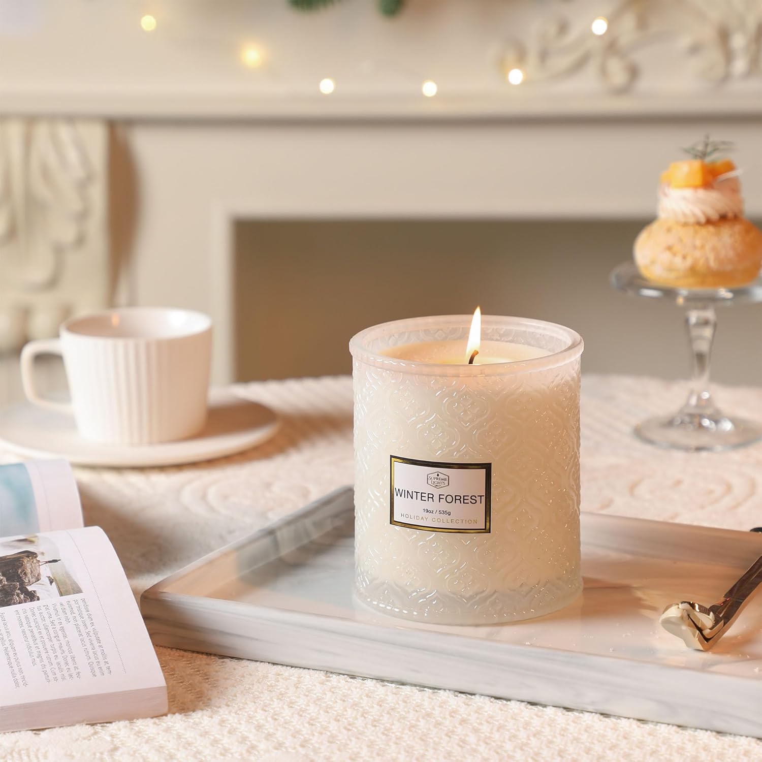 Frosted Cranberry Luxury Scented Candles - 19oz, 88hr Burn Time, Perfect Christmas Gifts for Women - Homesidy.com