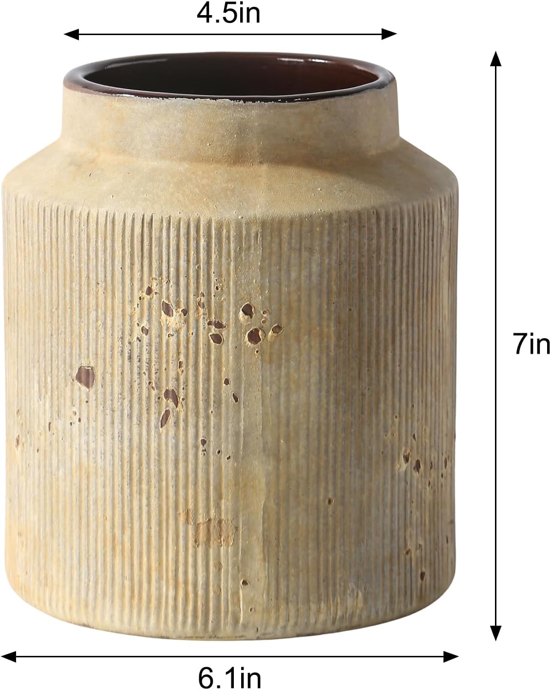 Rustic Vases for Home Decor. Ceramic Vase for Dining Table Decor. Terracotta Decorative Vase 6.1IN. ZSHLXM - Homesidy.com