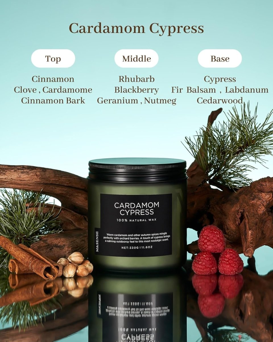 M&amp;SENSE Ode to Winter Soy Candles Strong Scented, 2 Wick Jar Candle 19.4oz 110 Hour Long Lasting, Lavender Sandalwood Organic Natural Aromatherapy Candle Gifts Bedroom Bathroom Home Decor - Homesidy.com