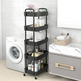 Sywhitta 3 - Tier Plastic Rolling Utility Cart with Handle, Multi - Functional Storage Trolley for Office, Living Room, Kitchen, Movable Storage Organizer with Wheels, White - Homesidy.com