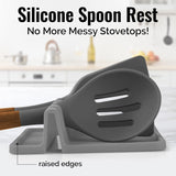 Zulay Kitchen Spoon Rest for Multiple Utensils High Heat - Resistant Silicone Drip Pad, BPA - Free Spoon Holder for Stove Top, Kitchen Gadget Holder for Ladles, Tongs, Cooking Spatula - Makes Great Gift - Homesidy.com