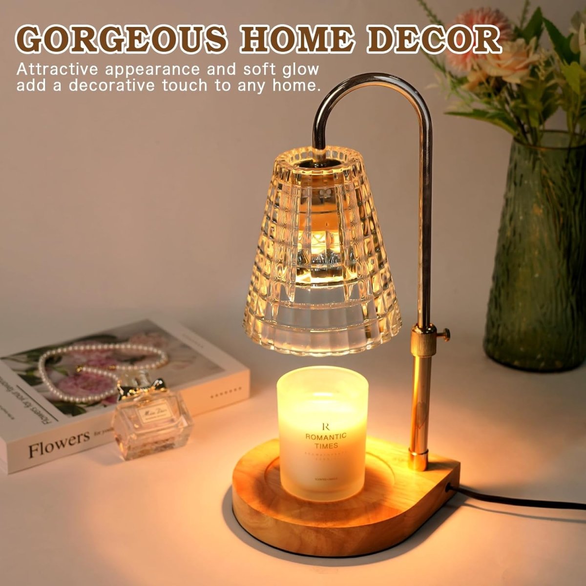 Modern Candle Warmer Lamp with Timer, Dimmable Candle Lamp Warmer, Men Women Christmas Birthday Gifts, Black Candle Warmer, Adjustable Candle Light Warmer, Cozy Living Room Bedroom Home Decor - Homesidy.com