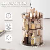 Rotating Makeup Organizer, DIY 8 Adjustable Layers Spinning Skincare Organizer, Cosmetic Display Case with Brush Holder Perfume Tray, Multi - Function Storage Carousel for Vanity Bathroom Countertop - Homesidy.com