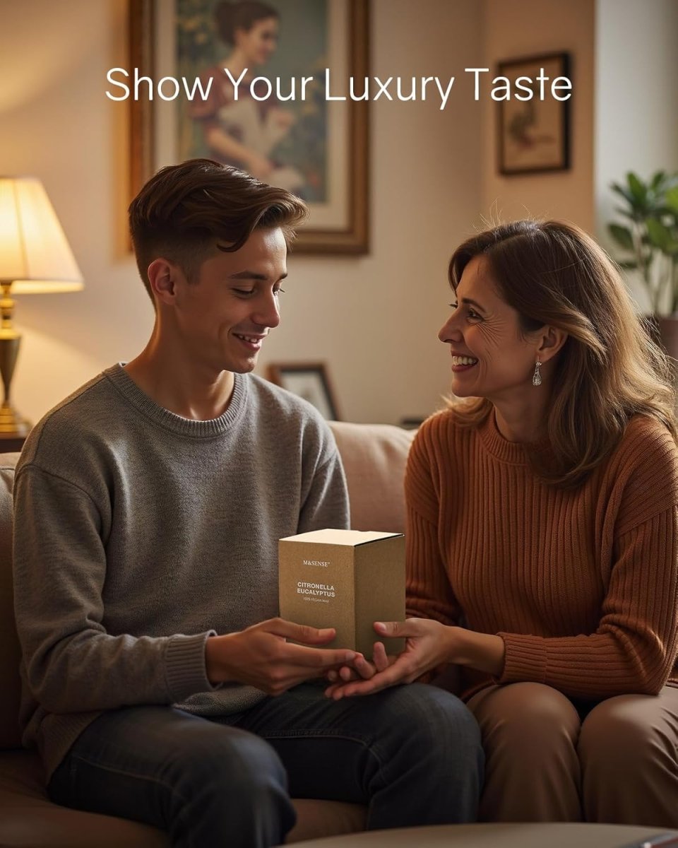M&amp;SENSE Scented Candle, Tobacco Vanilla Medium Jar Candle Gifts for Men, 70 Hours Slow Burning Natural Soy Candles 11.3oz, Stress Relief Aromatherapy Candles Home Decor, Valentines Day Gifts for Him - Homesidy.com